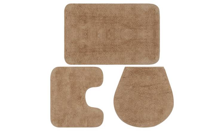 Walplus Pack of 3 Cotton Bathroom Mat Set - Beige