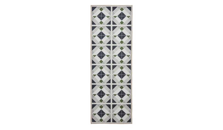 Mega Flooring Green Modern Geometric Rug - 61 x 120cm
