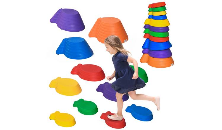 Outsunny 11 Piece Fish NonSlip Stackable Stepping Stones - Multicoloured