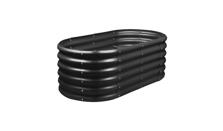 Harbour Housewares Rounded Raised Garden Bed - 120cm x 60cm x 45cm - Anthracite