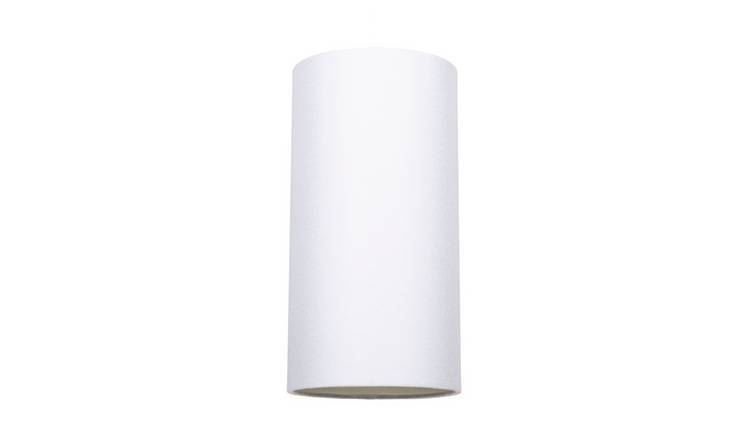 Happy Homewares White Linen Fabric Tall Cylindrical Lampshade - 13cm