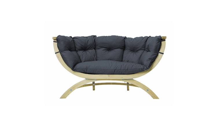 Amazonas Siena Due 2 Seater Wooden Outdoor Sofa - Anthracite