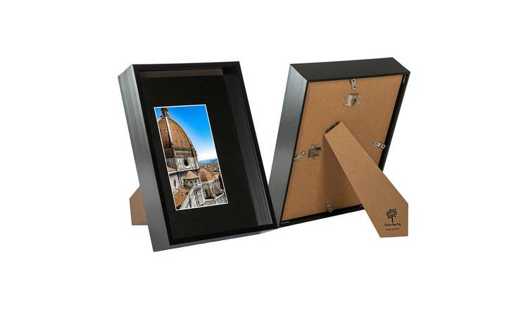 Nicola Spring 3D Deep Box Frames - 8x12" with Mount - Black - Pack of 2
