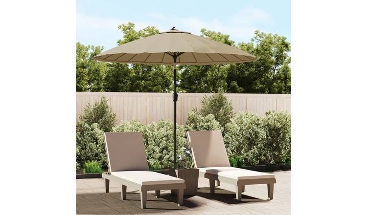 Walplus Polyester Garden Parasol - Taupe - 270 x 246 cm