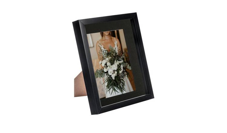 Nicola Spring 3D Box Photo Frame - 8 x 10" with Mount - Black/Black