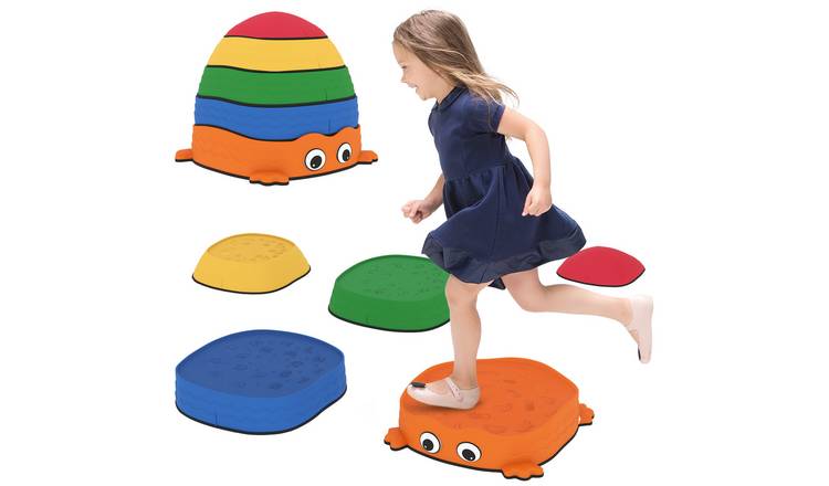 AIYAPLAY 5 Piece Kids Frog NonSlip Stackable Stepping Stones - Multicoloured