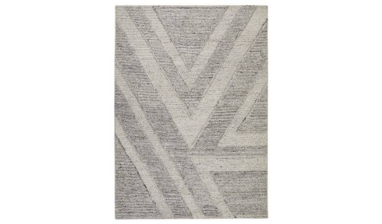 Mega Flooring Grey Handmade Geometric Rug - 120 x 170cm