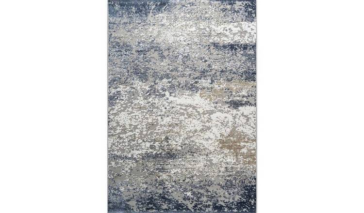 Mega Flooring Blue Modern Abstract Rug - 80 x 150cm