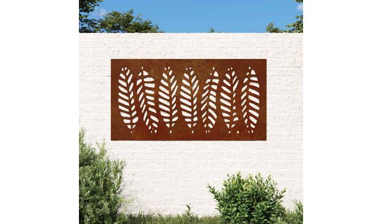 Walplus Palm Leaf Design Garden Wall Decoration - Rusty - 105 x 55 x 0.7 cm