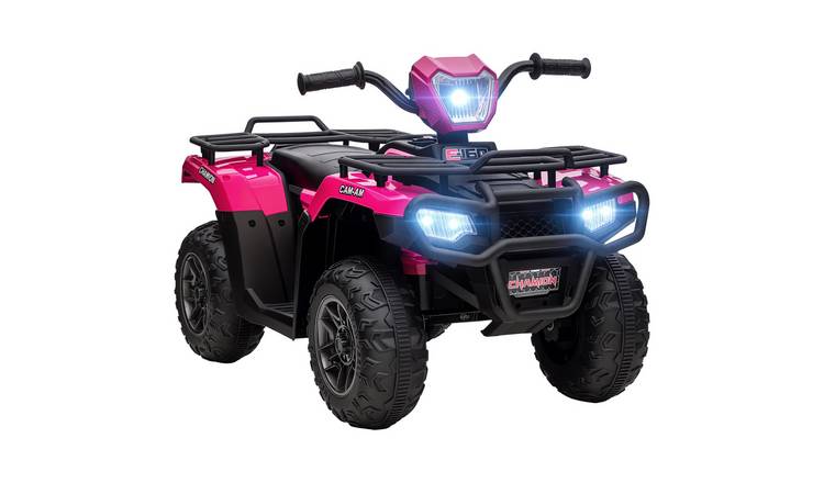 HOMCOM 12V Ages 3 to 5 Music LED Lights Electric Ride On Quad Bike – Pink