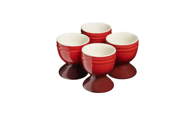 Cooks Professional 4 Piece Stoneware Egg Cup Set - Red