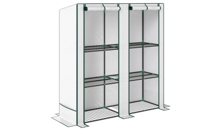 Outsunny Lean-to Polyethylene Mini Greenhouse – Green