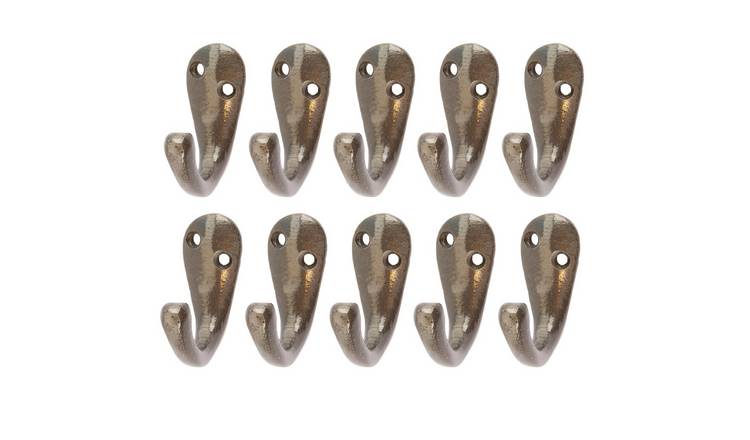 Hammer & Tongs Single Robe Hook - Raw - Pack of 10