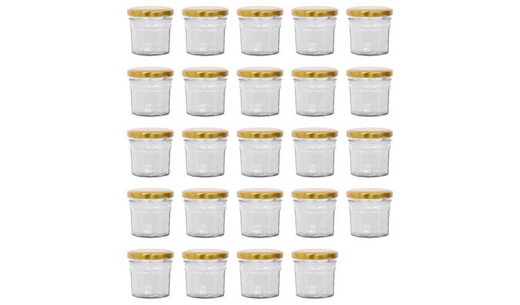 Argon Tableware Glass Jam Jars with Lids - Pack of 24