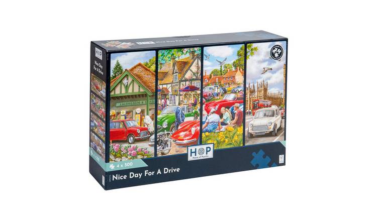 The House of Puzzles Nice Day For A Drive - 4 x 500 Piece Jigsaw Puzzles