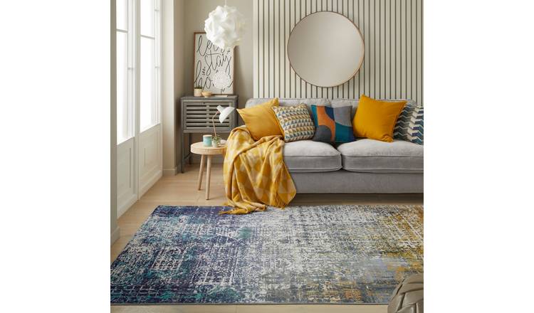 Mega Flooring Blue Modern Abstract Rug - 120 x 180cm