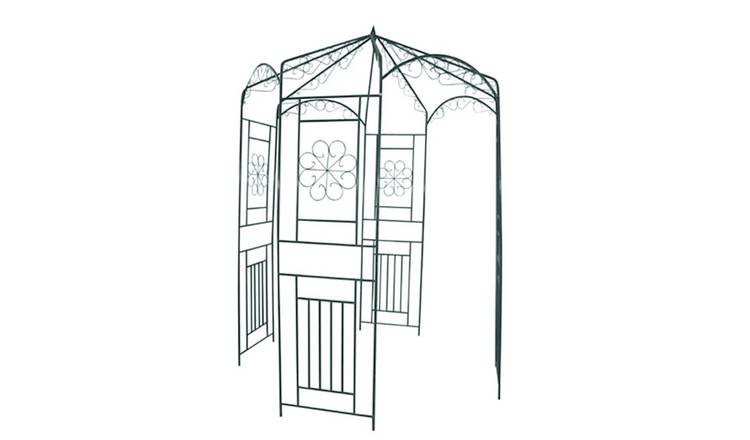 Walplus Wrought Iron Garden Arch - Dark Green - 250 cm