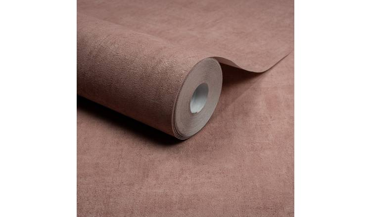 Grandeco Annabella Distressed Limewash Plaster Textured Wallpaper - Blush Pink