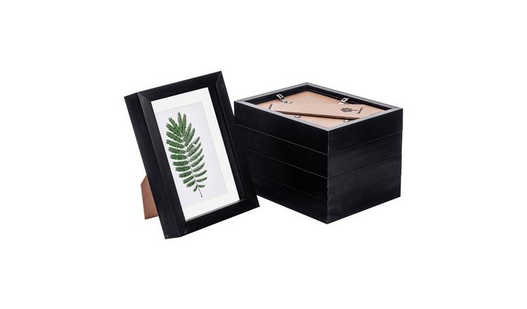Nicola Spring 3D Box Photo Frames - 5 x 7" with Mount - Set of 5 - Black