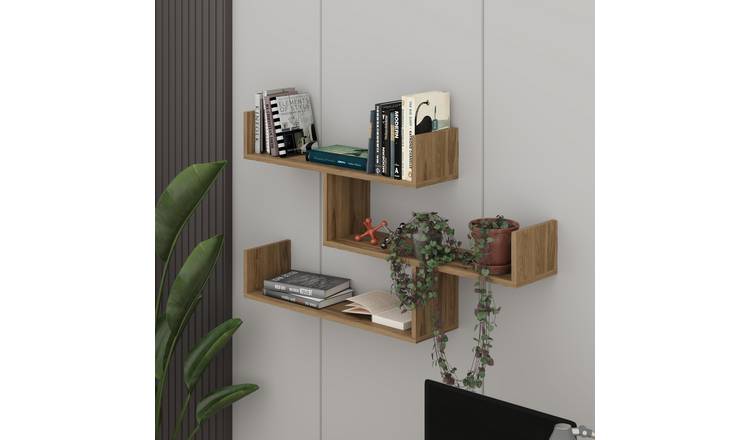 Decortie Tibet Particleboard Floating Wall Shelf - Dark Oak