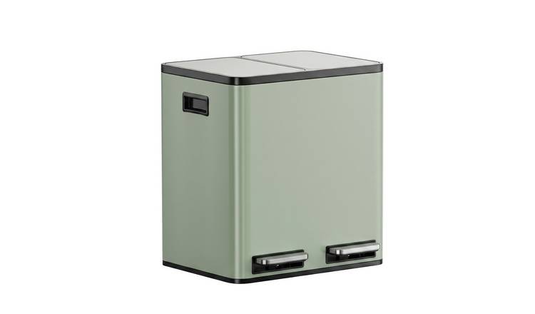 VonHaus 30L Pedal Waste & Recycling Bin - Sage Green