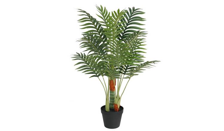 Walplus Iron PP Artificial Palm Tree with 3 Trunks - Green - 85 cm