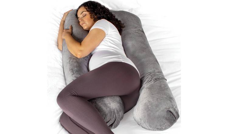 Aamira U Shape Memory Foam Pregnancy Pillow 130cm - Dark Grey