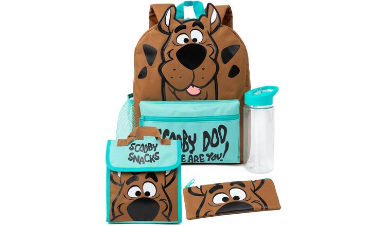 Scooby Doo Kids Unisex 4 Piece Backpack Set - Brown