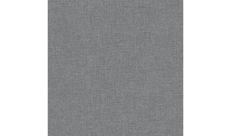 Grandeco Panama Plain Textured Linen Fabric Wallpaper - Charcoal Grey