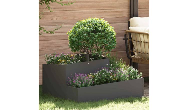 Walplus Steel Garden Planter - Black - 80 x 80 x 50 cm
