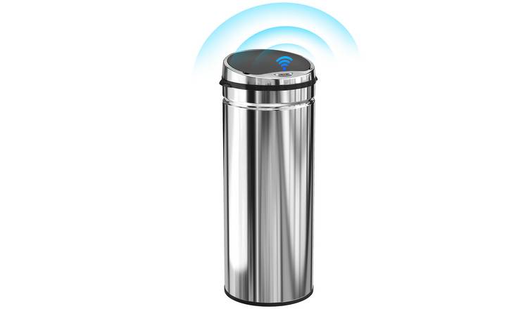 HOMCOM 50L Automatic Touchless Sensor Bin- Silver