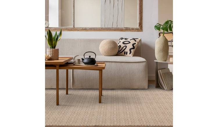 Mega Flooring Beige Modern Plain Rug - 120 x 170cm