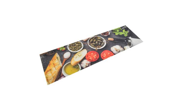 Walplus Wine and Dinner Velvet Kitchen Rug - 150 x 45 cm