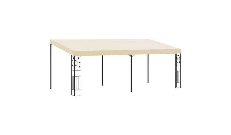 Walplus 6 x 3 x 2.5 m Wall-mounted Gazebo - Cream