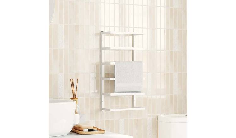 Walplus Steel Towel Rack - White - 24 x 12 x 48 cm