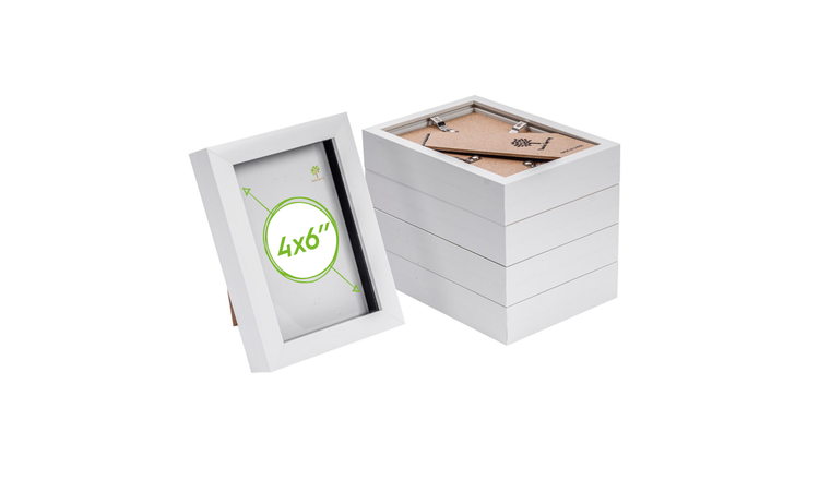 Nicola Spring 3D Box Photo Frames - 4 x 6" - Set of 5 - White