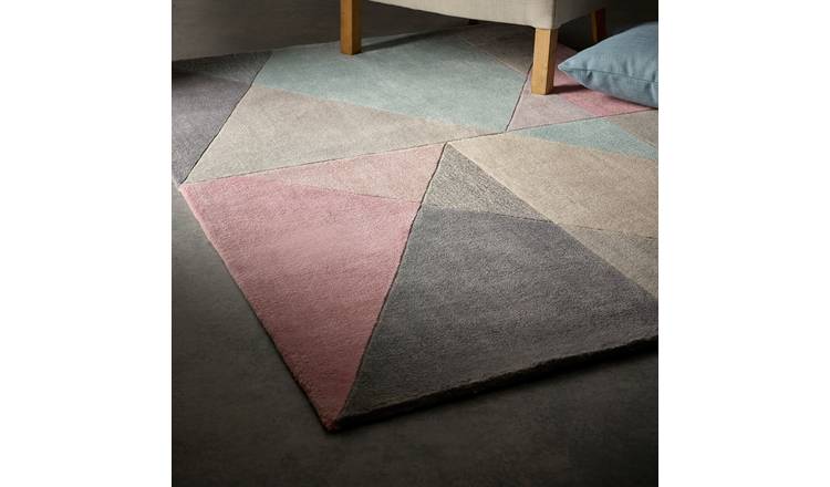 Mega Flooring Grey Handmade Geometric Rug - 80 x 150cm
