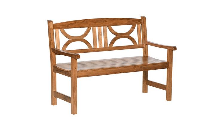 Outsunny 2 Seater Poplar Garden Bench - Natural