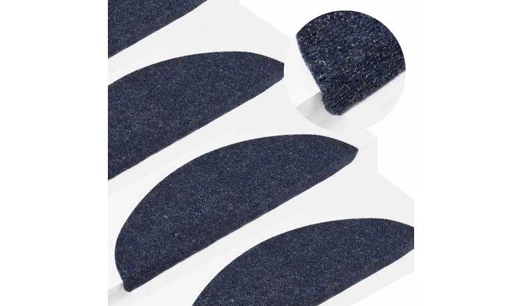 Walplus Pack of 15 Self-Adhesive Needle-Punched Stair Mats - Blue - 56 x 17 cm