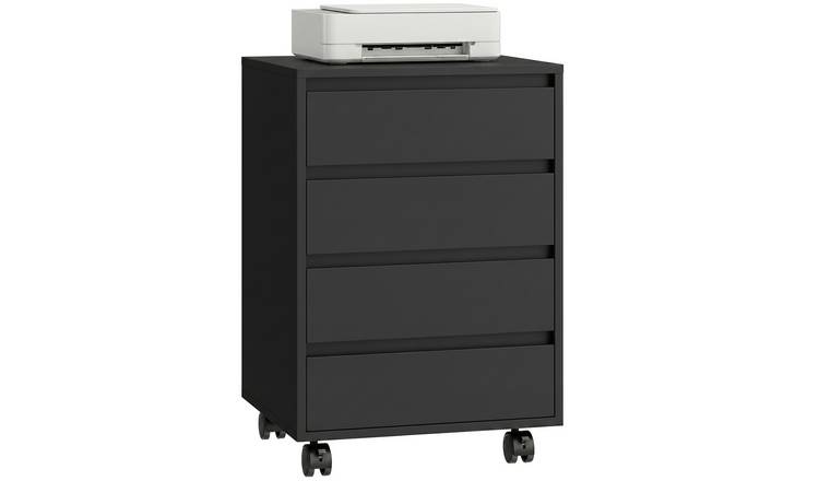 HOMCOM Filing Cabinet with 4 Drawers for Home Office - Black