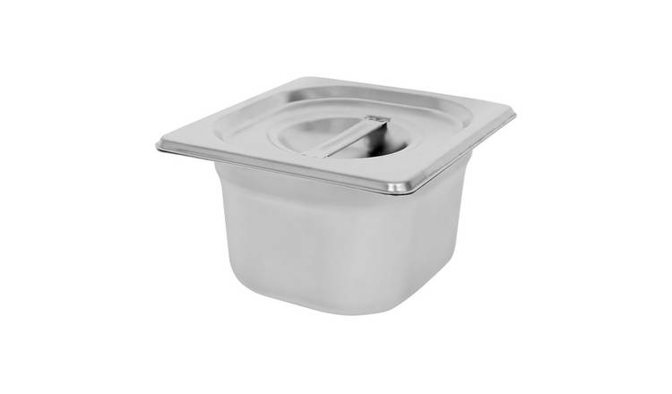 Argon Tableware Steel Gastronorm Container with Lid 1/6 - 1.5L