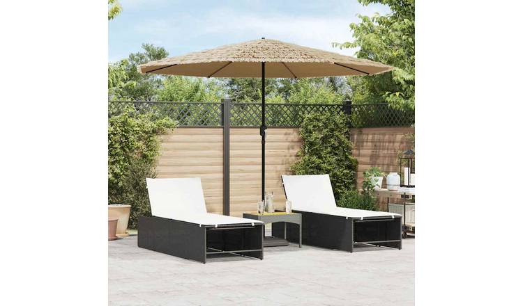 Walplus Polyester Garden Parasol - Brown - 324 x 324 x 247 cm