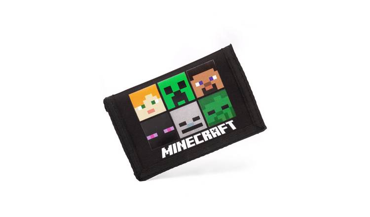 Minecraft Multi Character Kids Unisex Velcro Wallet - Black