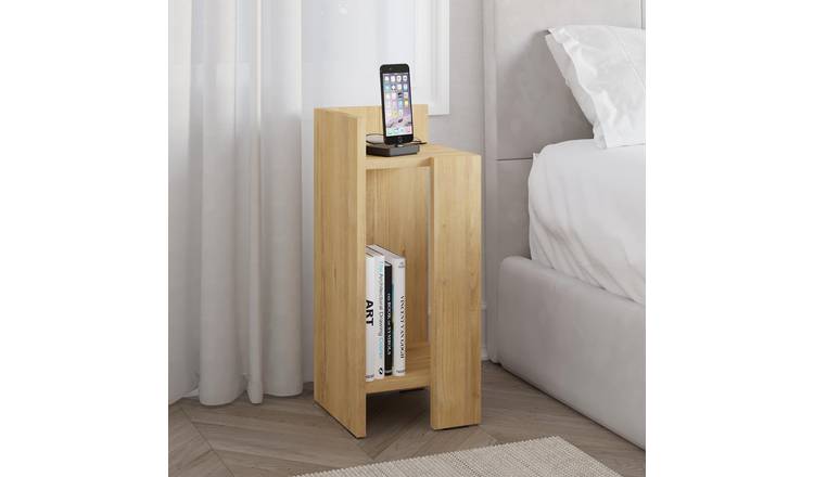 Decortie Elos Collection Particleboard Bedside Table - Oak