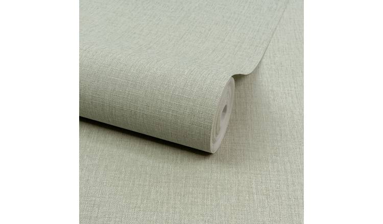 Grandeco Boutique Trente Linen Effect Embossed Wallpaper - Green Cyan
