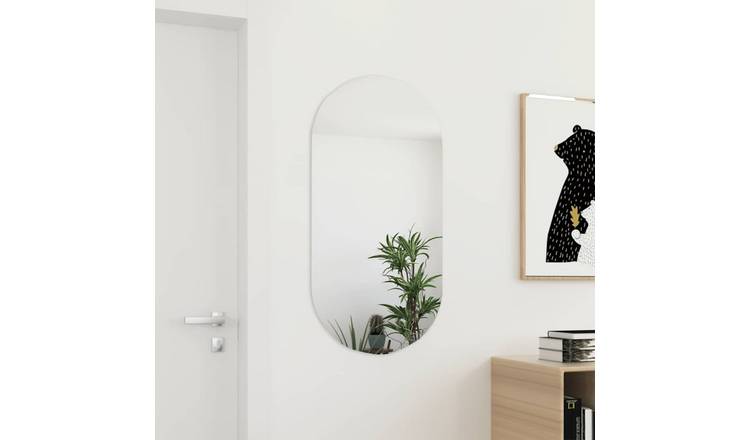 Walplus Glass Wall Mirror - White - 100 x 50 cm