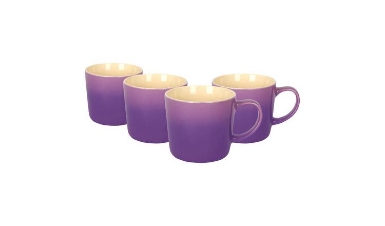 Argon Tableware New Bone China Mugs - 330ml - Purple Ombre - Pack of 4