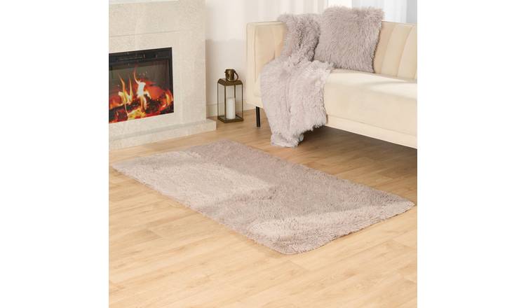 OHS Soft Fluffy Fleece Rug - 120 x 170cm - Natural