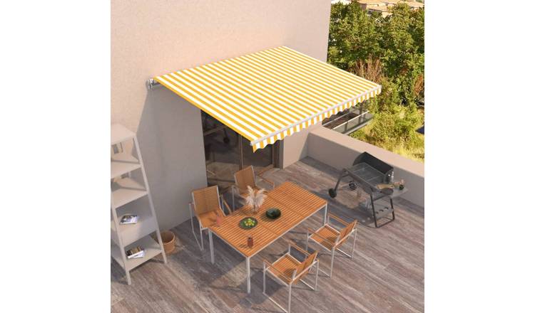 Walplus Manual Polyester - Yellow and White - 400x350 cm - White Frame