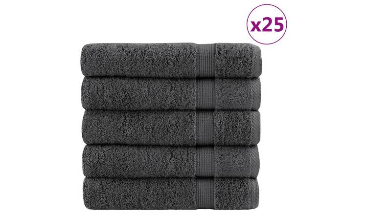 Walplus Pack of 25 Shower Towels - Anthracite - 70 x 140 cm